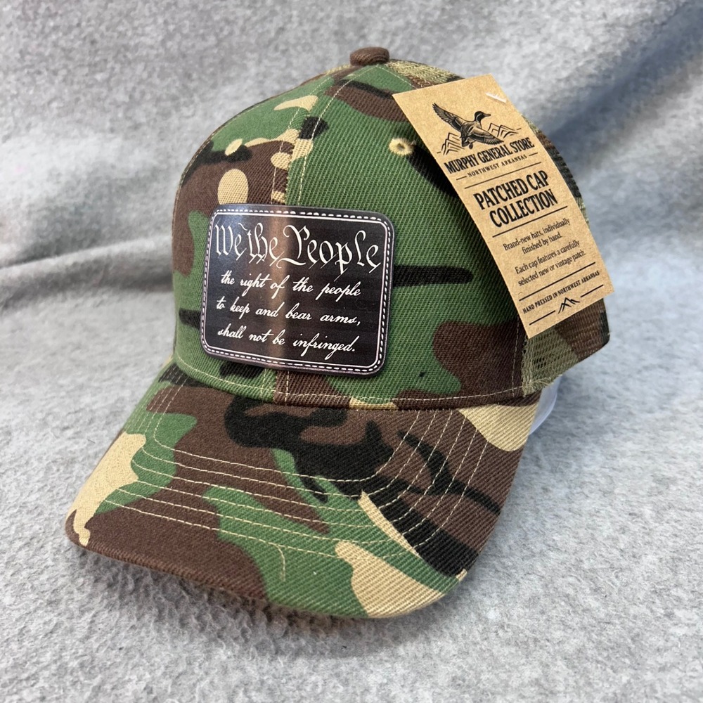 We The People Patch Mens Camo Trucker Hat 2nd Amendment Patch